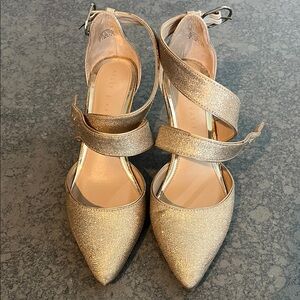 Kelly & Katie Glittering Gold Heels